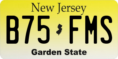 NJ license plate B75FMS