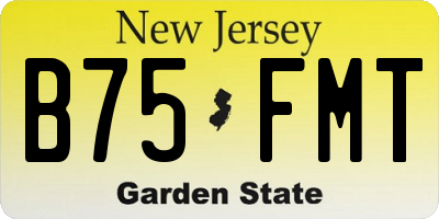 NJ license plate B75FMT