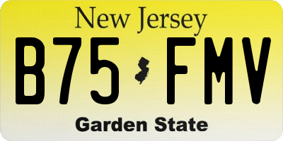 NJ license plate B75FMV