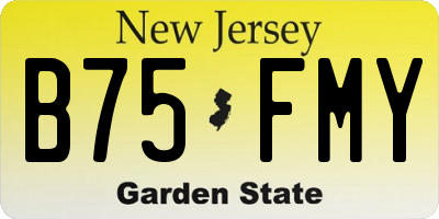NJ license plate B75FMY