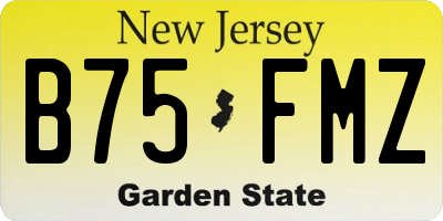 NJ license plate B75FMZ