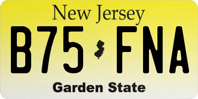 NJ license plate B75FNA