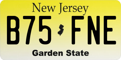 NJ license plate B75FNE