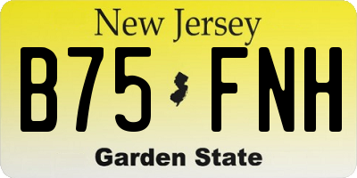 NJ license plate B75FNH