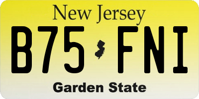 NJ license plate B75FNI