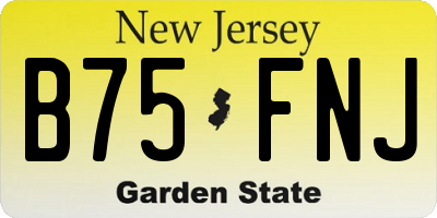 NJ license plate B75FNJ
