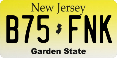 NJ license plate B75FNK