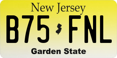 NJ license plate B75FNL