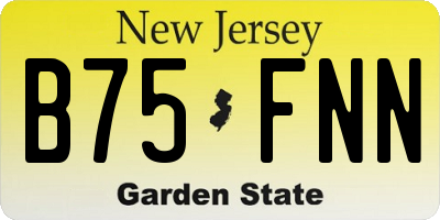 NJ license plate B75FNN