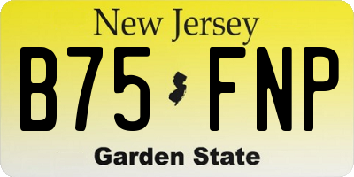 NJ license plate B75FNP