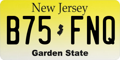 NJ license plate B75FNQ