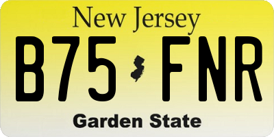 NJ license plate B75FNR