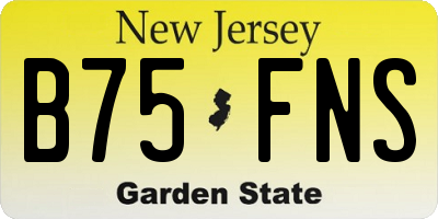 NJ license plate B75FNS