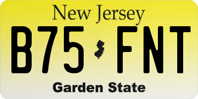 NJ license plate B75FNT
