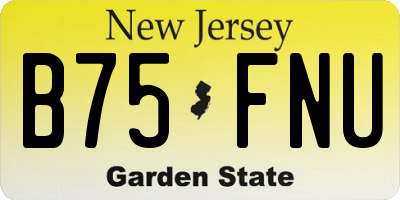 NJ license plate B75FNU