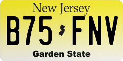 NJ license plate B75FNV
