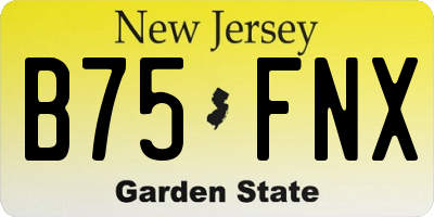 NJ license plate B75FNX