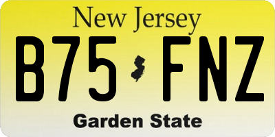 NJ license plate B75FNZ