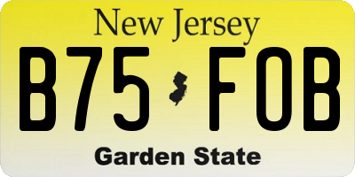 NJ license plate B75FOB