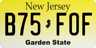 NJ license plate B75FOF