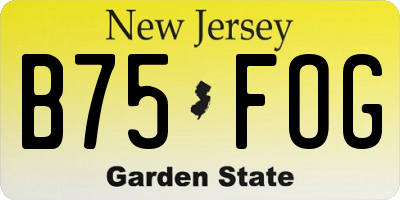 NJ license plate B75FOG