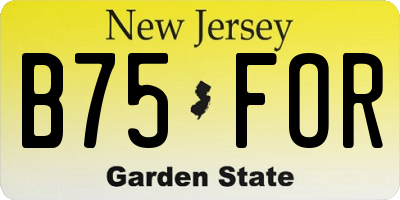 NJ license plate B75FOR