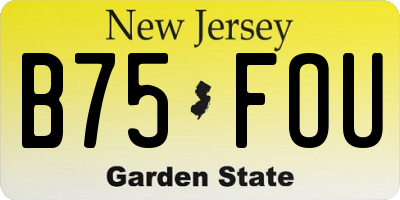NJ license plate B75FOU