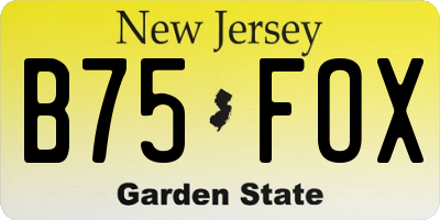 NJ license plate B75FOX