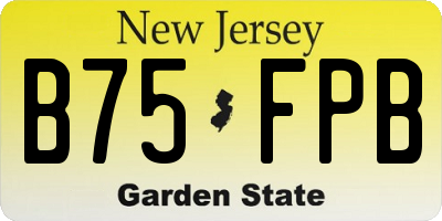 NJ license plate B75FPB