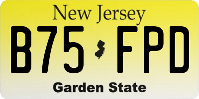 NJ license plate B75FPD