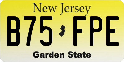NJ license plate B75FPE