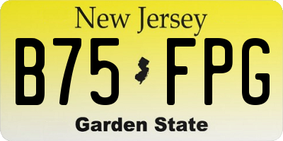 NJ license plate B75FPG