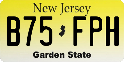 NJ license plate B75FPH