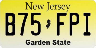 NJ license plate B75FPI