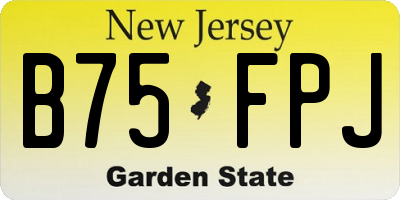 NJ license plate B75FPJ