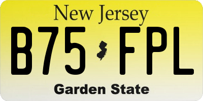 NJ license plate B75FPL