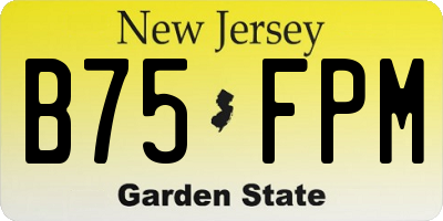 NJ license plate B75FPM