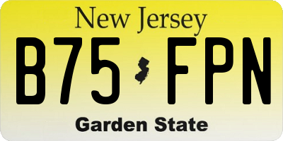 NJ license plate B75FPN