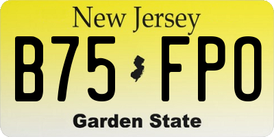 NJ license plate B75FPO