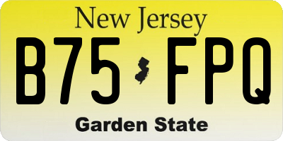 NJ license plate B75FPQ