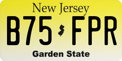 NJ license plate B75FPR