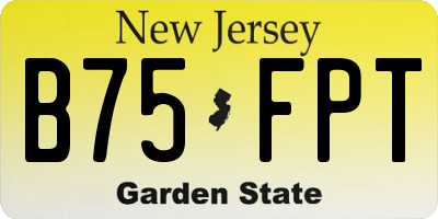 NJ license plate B75FPT
