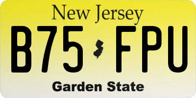 NJ license plate B75FPU