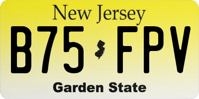 NJ license plate B75FPV