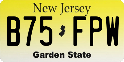 NJ license plate B75FPW