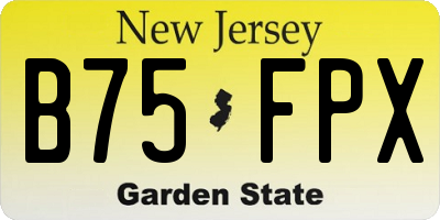 NJ license plate B75FPX