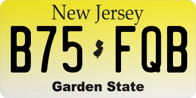 NJ license plate B75FQB