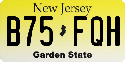 NJ license plate B75FQH