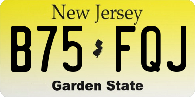 NJ license plate B75FQJ