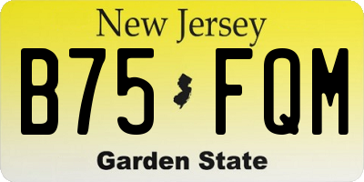 NJ license plate B75FQM